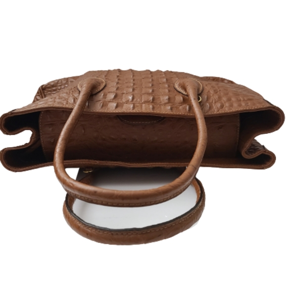 Courage B brown Andre crocodile embossed leather satchel - Picture 5 of 11